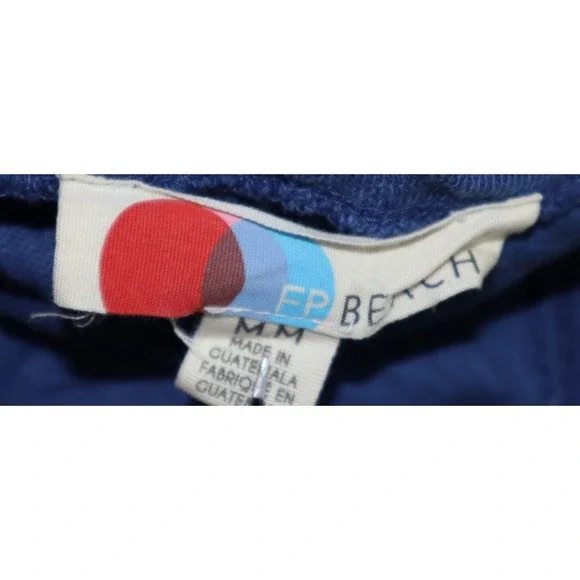 Free People Beach Dress Women Medium Blue Textured Cotton V Neck Slit Hem Maxi - Picture 3 of 5